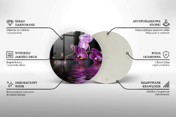 Tagliere in vetro Acqua zen di orchidea