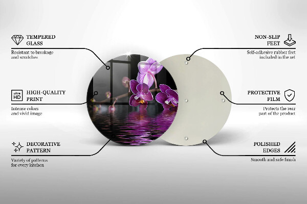 Tagliere in vetro Acqua zen di orchidea