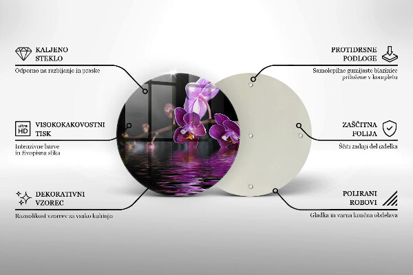 Tagliere in vetro Acqua zen di orchidea