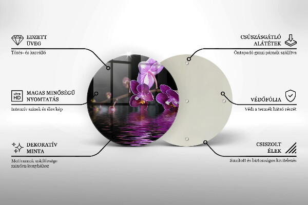 Tagliere in vetro Acqua zen di orchidea