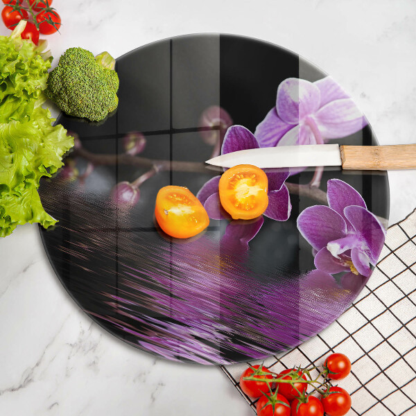 Tagliere in vetro Acqua zen di orchidea