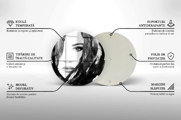 Tagliere in vetro Volto di donna