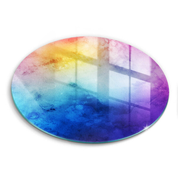 Tagliere in vetro Spruzzi di acquerello arcobaleno