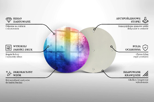 Tagliere in vetro Spruzzi di acquerello arcobaleno