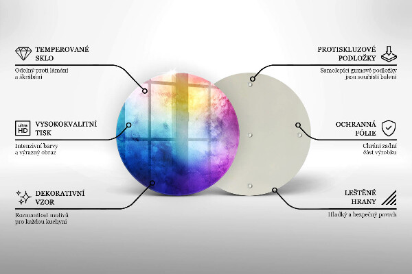 Tagliere in vetro Spruzzi di acquerello arcobaleno