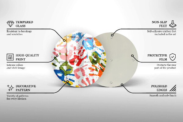 Tagliere in vetro Tracce delle mani dei bambini