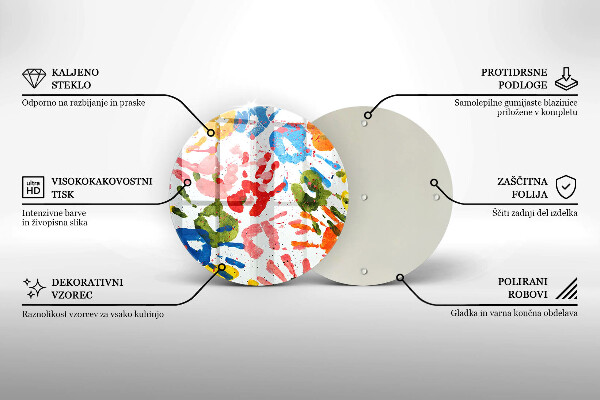 Tagliere in vetro Tracce delle mani dei bambini