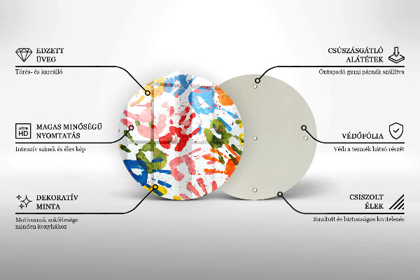 Tagliere in vetro Tracce delle mani dei bambini