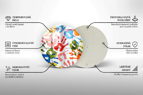 Tagliere in vetro Tracce delle mani dei bambini