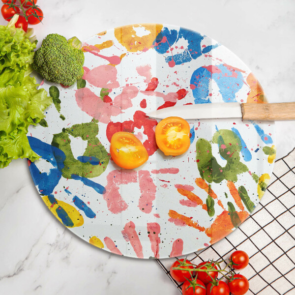 Tagliere in vetro Tracce delle mani dei bambini