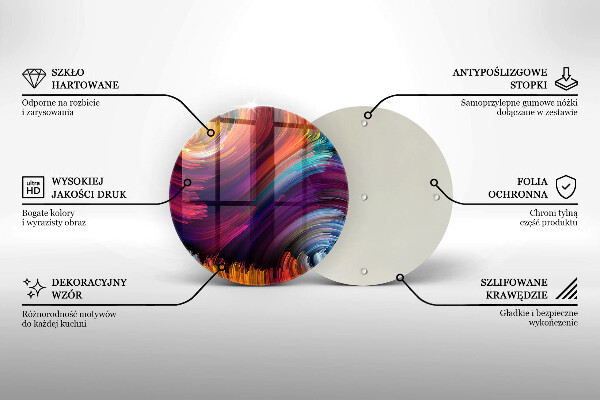 Tagliere in vetro Punti salienti colorati