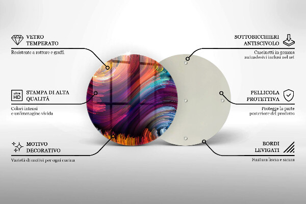 Tagliere in vetro Punti salienti colorati