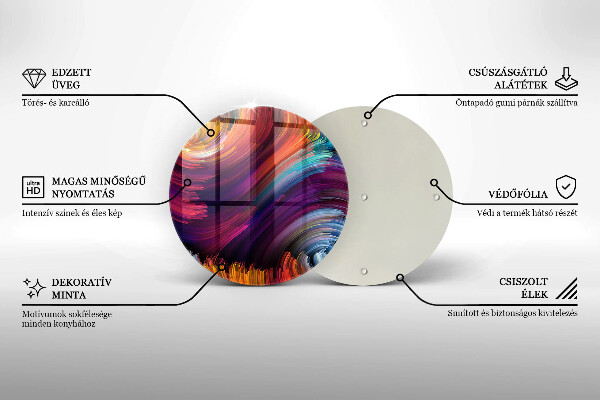 Tagliere in vetro Punti salienti colorati