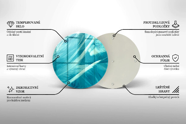 Tagliere in vetro Piume delicate