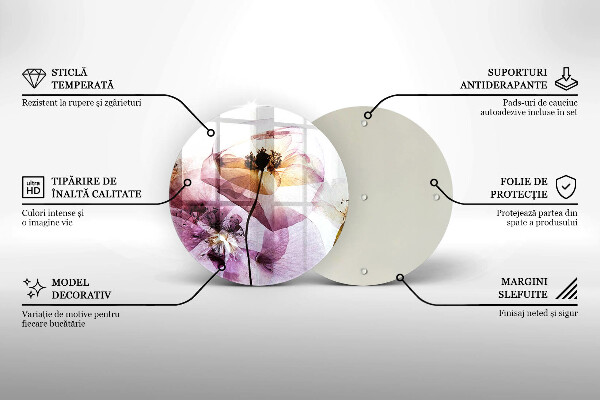 Tagliere in vetro Fiori delicati