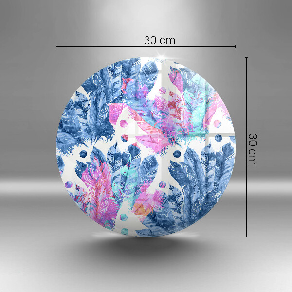 Tagliere in vetro Illustrazione di piume boho