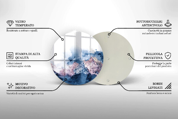 Tagliere in vetro temperato Montagne dipinte astratte