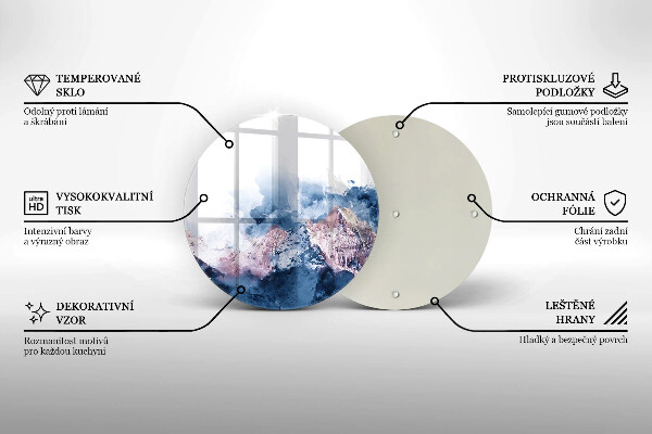 Tagliere in vetro temperato Montagne dipinte astratte