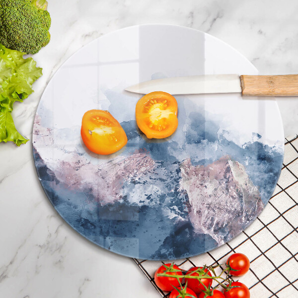 Tagliere in vetro temperato Montagne dipinte astratte