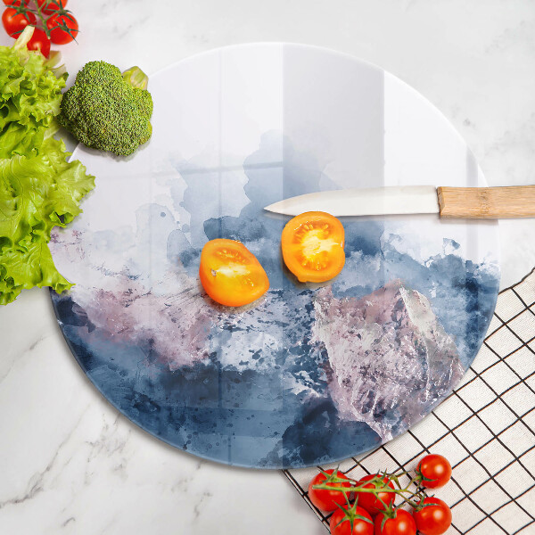 Tagliere in vetro temperato Montagne dipinte astratte