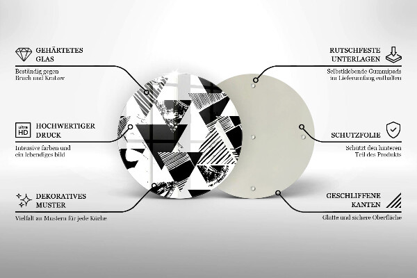 Tagliere in vetro temperato Triangoli geometrici