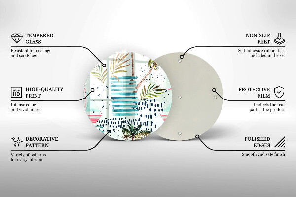 Tagliere in vetro temperato Illustrazioni di vacanze