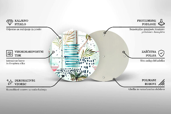 Tagliere in vetro temperato Illustrazioni di vacanze