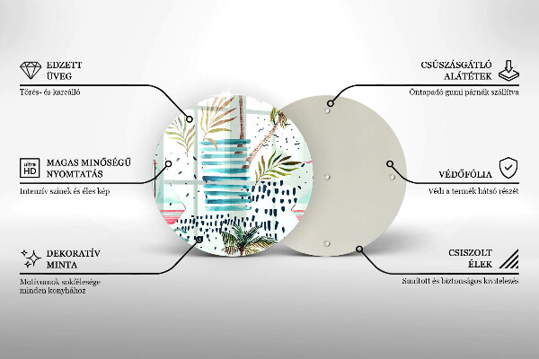 Tagliere in vetro temperato Illustrazioni di vacanze