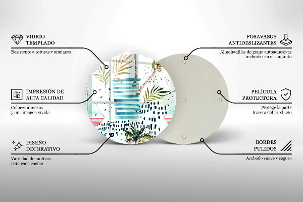 Tagliere in vetro temperato Illustrazioni di vacanze