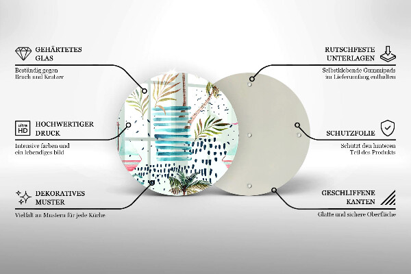 Tagliere in vetro temperato Illustrazioni di vacanze