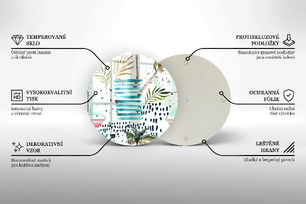 Tagliere in vetro temperato Illustrazioni di vacanze