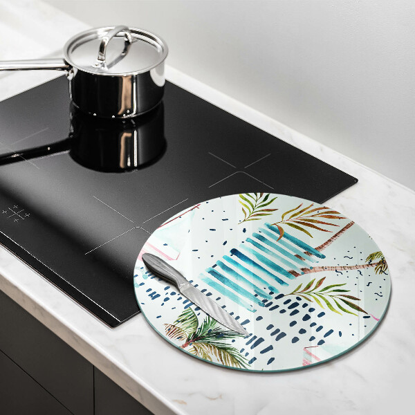 Tagliere in vetro temperato Illustrazioni di vacanze