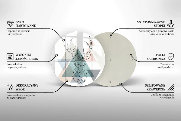 Tagliere in vetro temperato Cervi astratti
