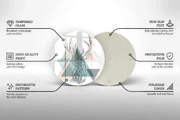 Tagliere in vetro temperato Cervi astratti