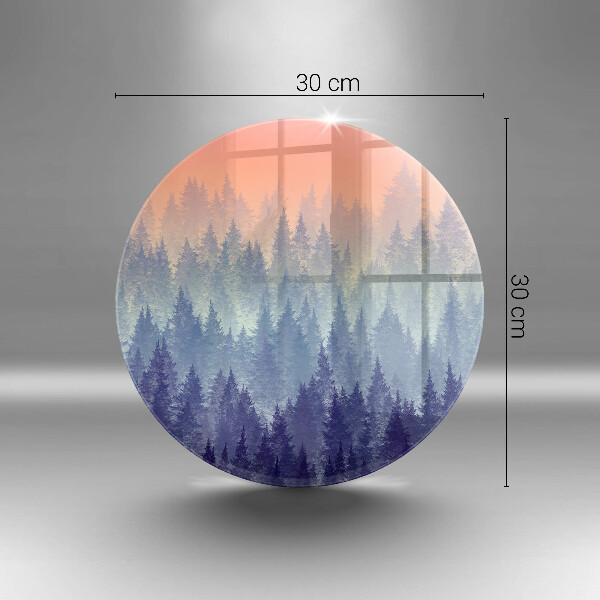 Tagliere in vetro temperato Foresta al tramonto