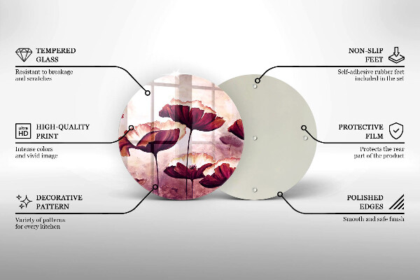 Tagliere in vetro temperato Pittura di fiori