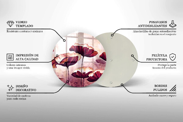Tagliere in vetro temperato Pittura di fiori