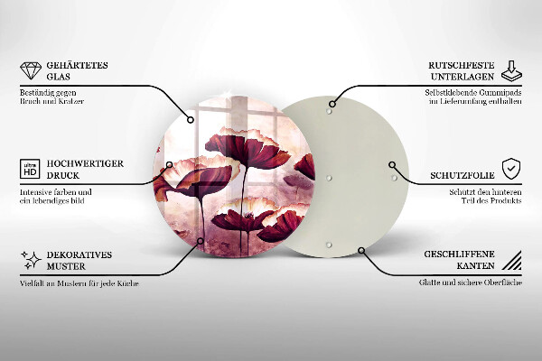 Tagliere in vetro temperato Pittura di fiori