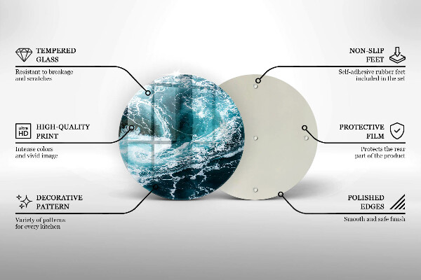 Tagliere in vetro temperato Onde d'acqua schiumose