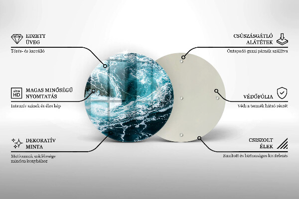 Tagliere in vetro temperato Onde d'acqua schiumose