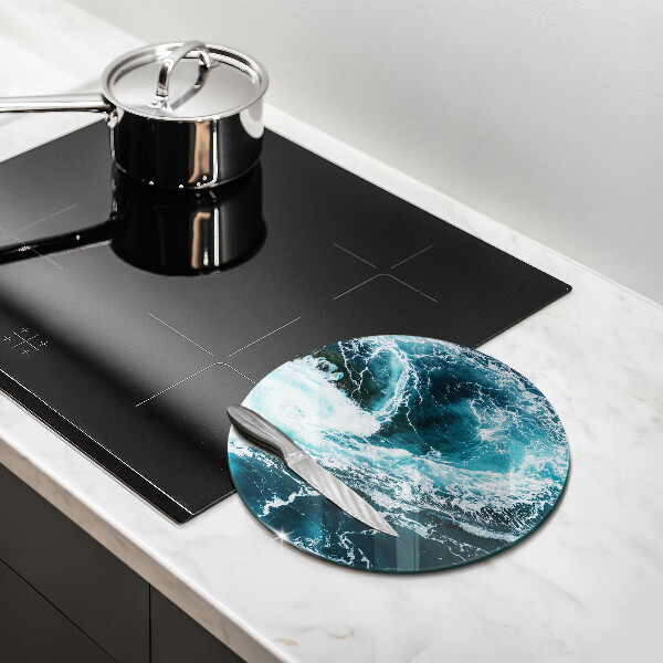 Tagliere in vetro temperato Onde d'acqua schiumose