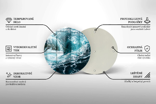 Tagliere in vetro temperato Onde d'acqua schiumose