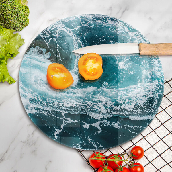 Tagliere in vetro temperato Onde d'acqua schiumose
