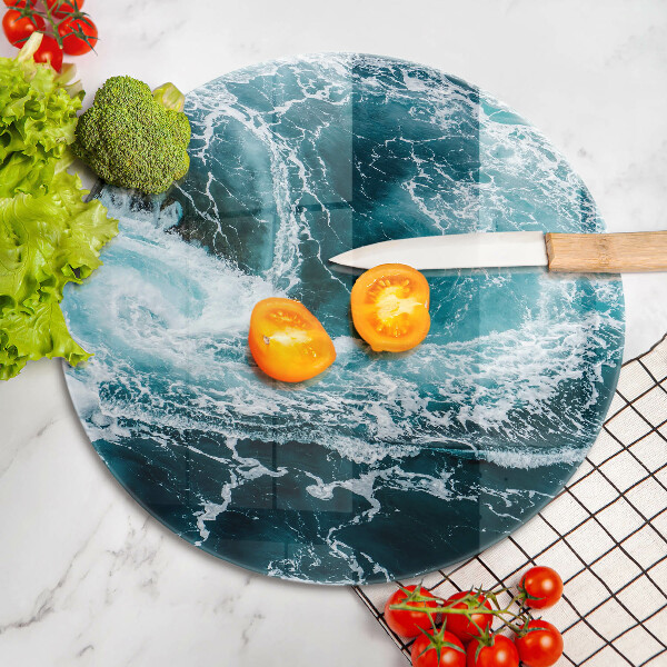 Tagliere in vetro temperato Onde d'acqua schiumose