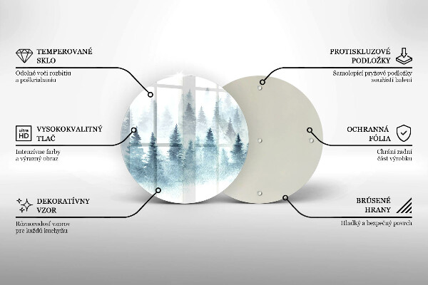 Tagliere in vetro temperato Foresta invernale dipinta