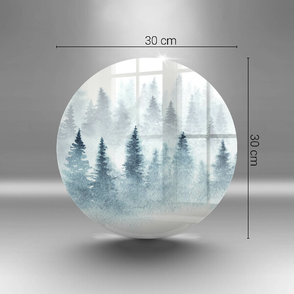 Tagliere in vetro temperato Foresta invernale dipinta