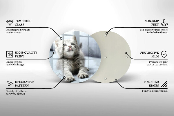 Tagliere in vetro Piccolo gattino carino