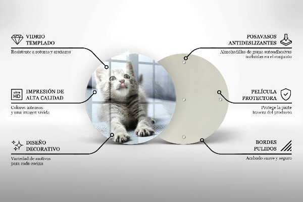 Tagliere in vetro Piccolo gattino carino