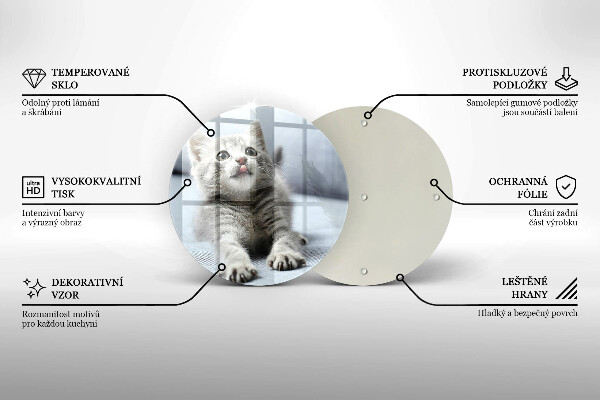 Tagliere in vetro Piccolo gattino carino