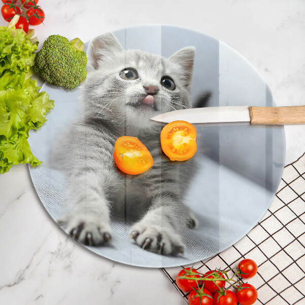 Tagliere in vetro Piccolo gattino carino